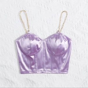☆ SILK BUSTIER CAMI CROP TOP.